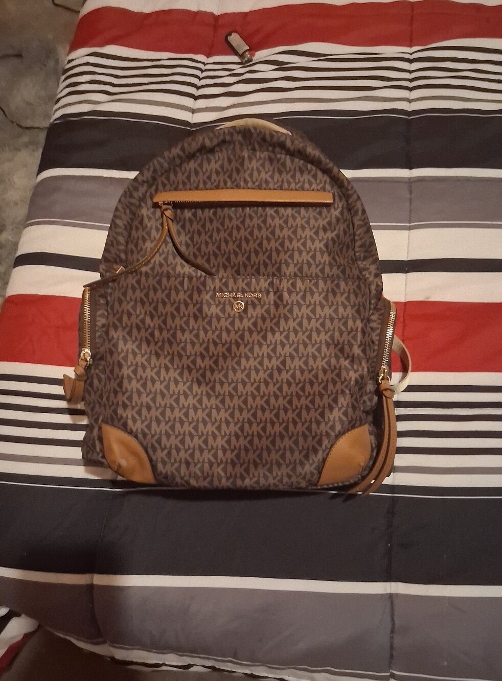 Michael Kors Brown MK Monogram Backpack
